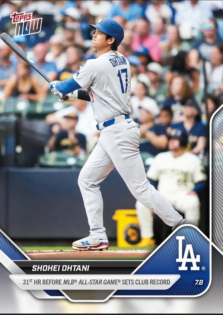 2025 Topps Now Shohei Ohtani #403 31st Home Run Before All Star Break Sets Club Record Los Angeles Dodgers Baseball Card