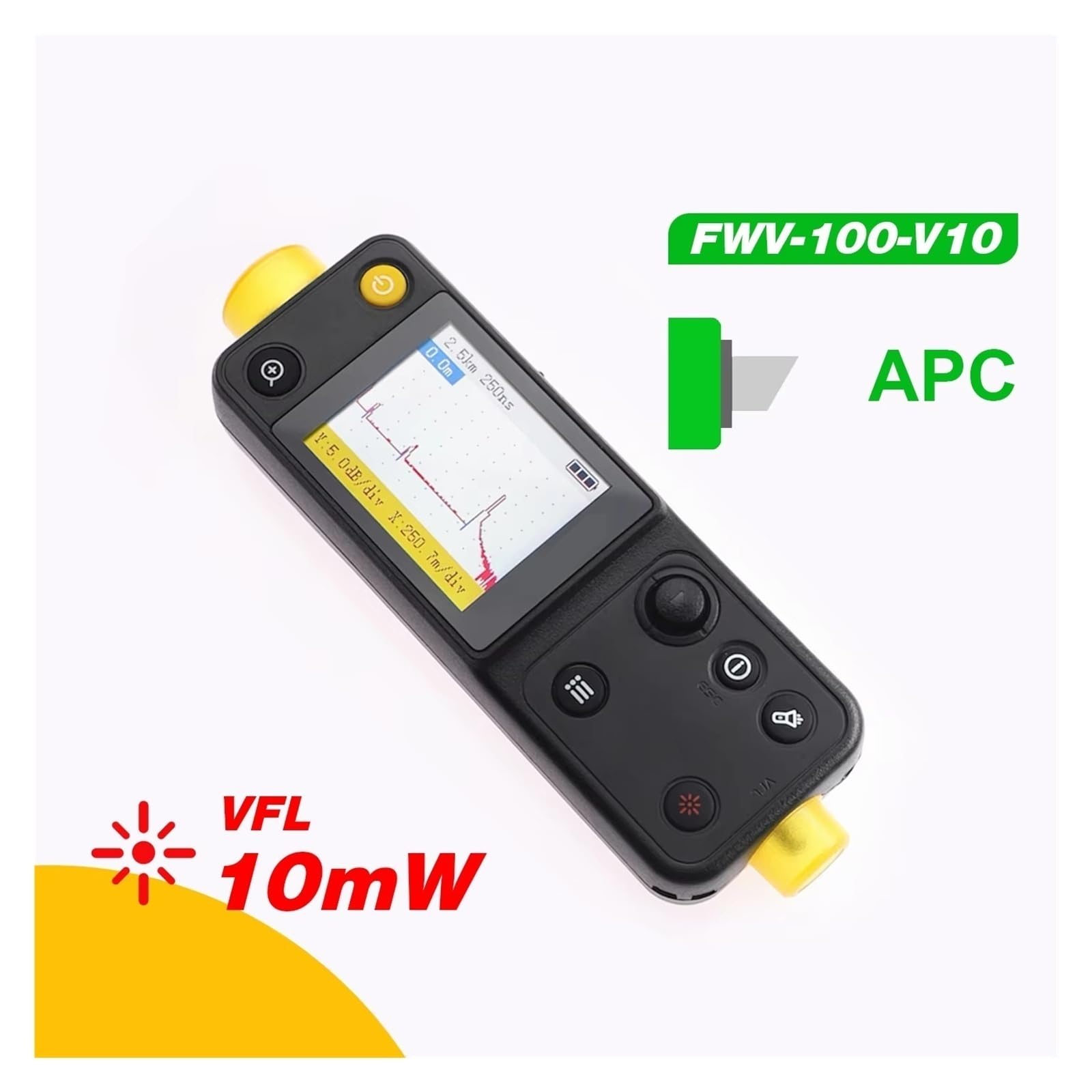 Détecteur De Défauts Optiques Avec Écran LCD, Mini Localisateur Visuel De Défauts OTDR, Testeur De Point D'arrêt De Fiber Optique À 20KM Erreur faible