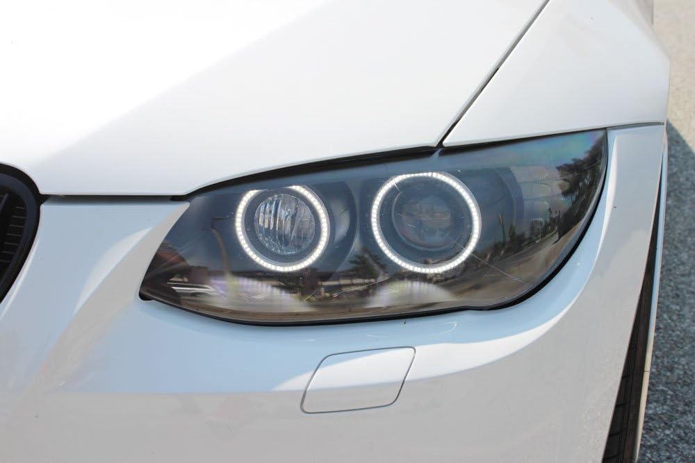 iJDMTOY 7000K Xenon White LED Angel Eye Halo Rings Kit Compatible With BMW E92 E93 3-Series 328i 335i M3 Coupe/Convertible (Retrofit Required)