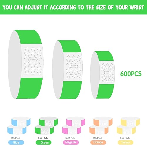 Miniatura 3 de Pulseras para eventos  Muñequeras de neón impermeables para eventos, conciertos, entradas a festivales