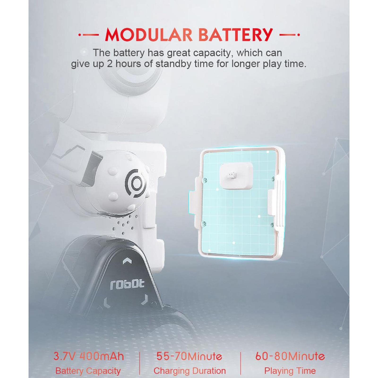 Robots para Niños, Robot de Juguete con Control Remoto, Robot Interactivo Inteligente con Luz LED, Habla Y Realiza Movimientos de Baile. Robot RC, Blanco