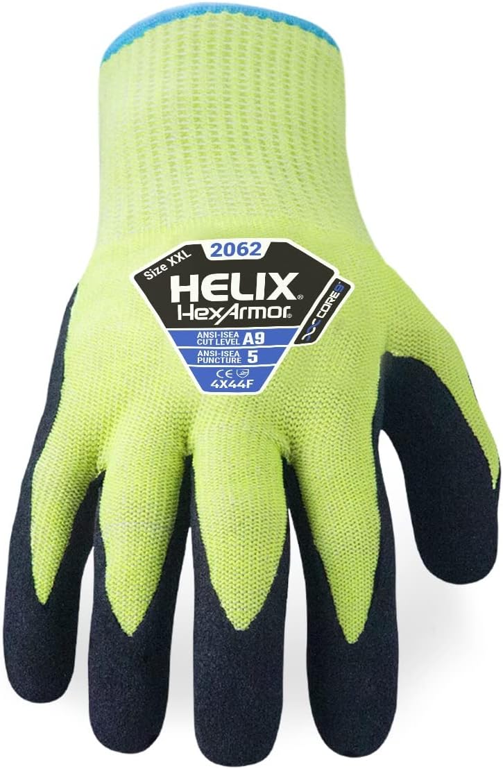 HexArmor Cut-Resistant Puncture-Resistant Nitrile Palm Knit Work Gloves | Helix 2062