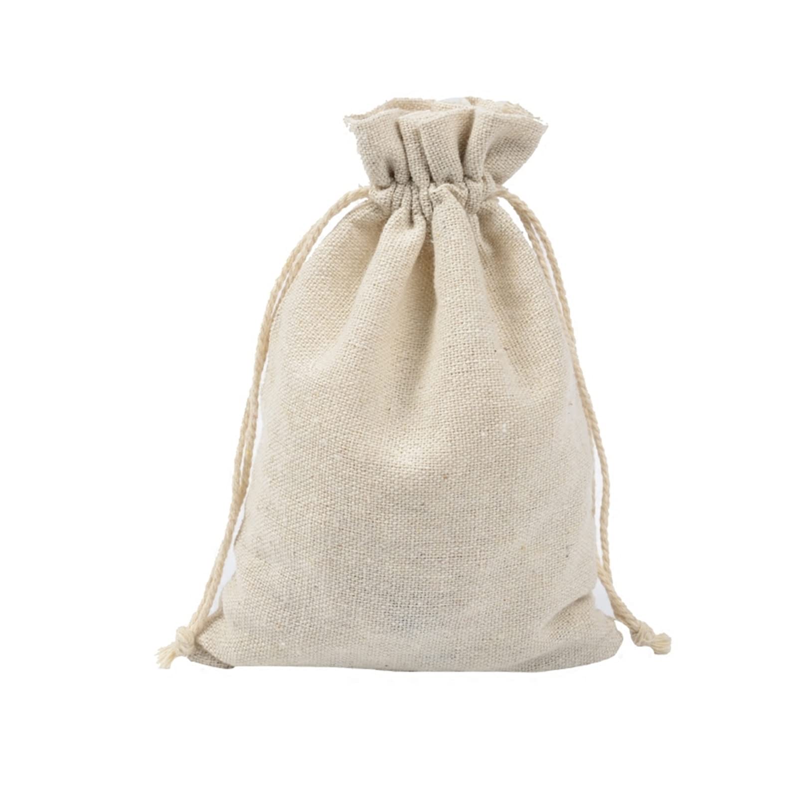 Lot de 50 sacs en tissu avec cordon de serrage - 12 cm x 16 cm - Pour fête de mariage - En coton muslin - Sacs de rangement pour bijoux avec cordon de serrage