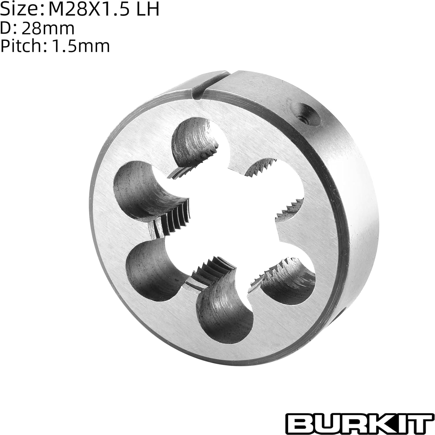 Burkit Metric M28 X 1.5 Round Threading Die, M28 x 1.5 Machine Thread Die Left Hand