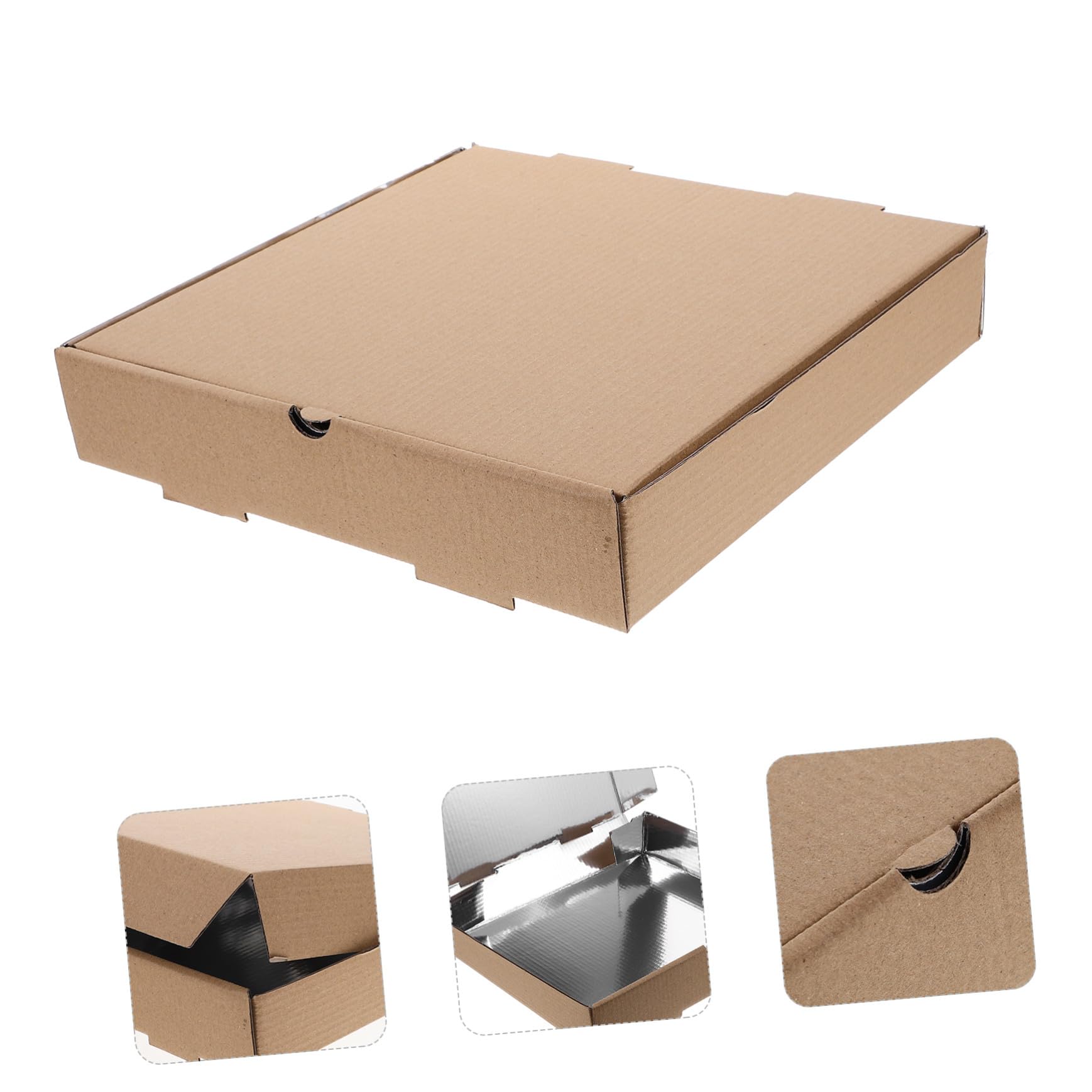 Scatole Per Pizza Da Asporto in Cartone Ondulato, Contenitori Alimentari Sicuri Per Pizza e Dolci, Confezione Da 10 Pezzi 23 Cm Per Bar, Ristoranti e Picnic