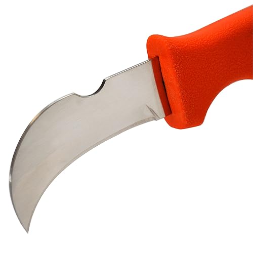 Miniatura 3 de Jameson 32-70-O-2PK Hawkbill Cable Splicer Skinning Cuchillo con mango naranja, paquete de 2