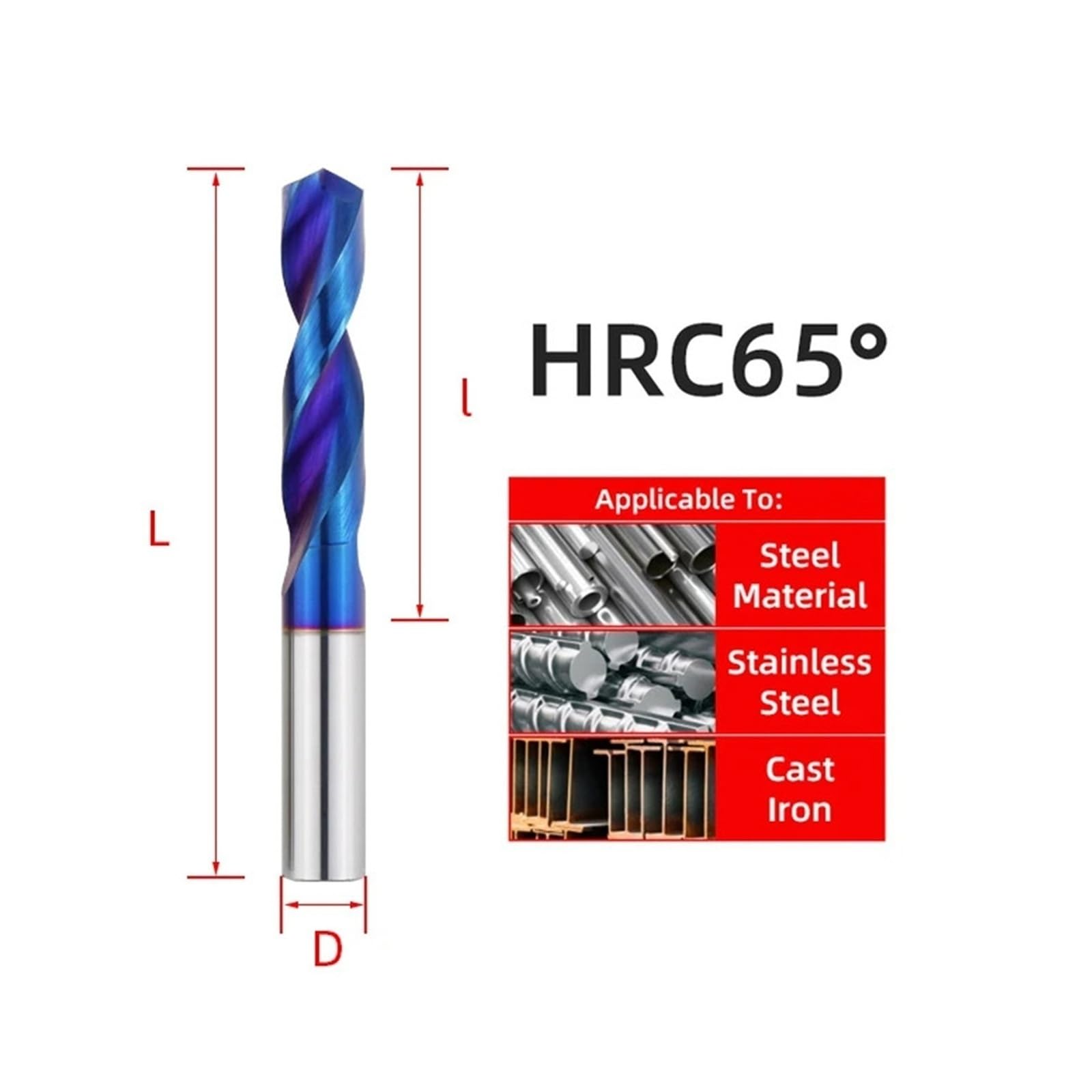 1PCS Punte da trapano in metallo duro Punte in metallo duro Punta elicoidale in acciaio al tungsteno for la lavorazione dei metalli Utensili di perforazione for tornio CNC 1.0-10.0mm(8.7mm)