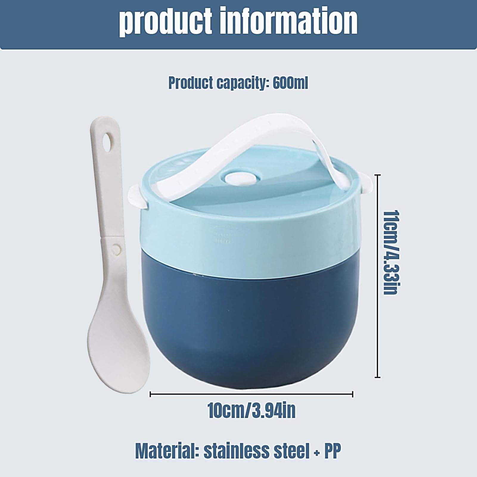 Amazon | SVCEQZE スープジャー 大容量、600ml 断熱スープジャー、耐熱