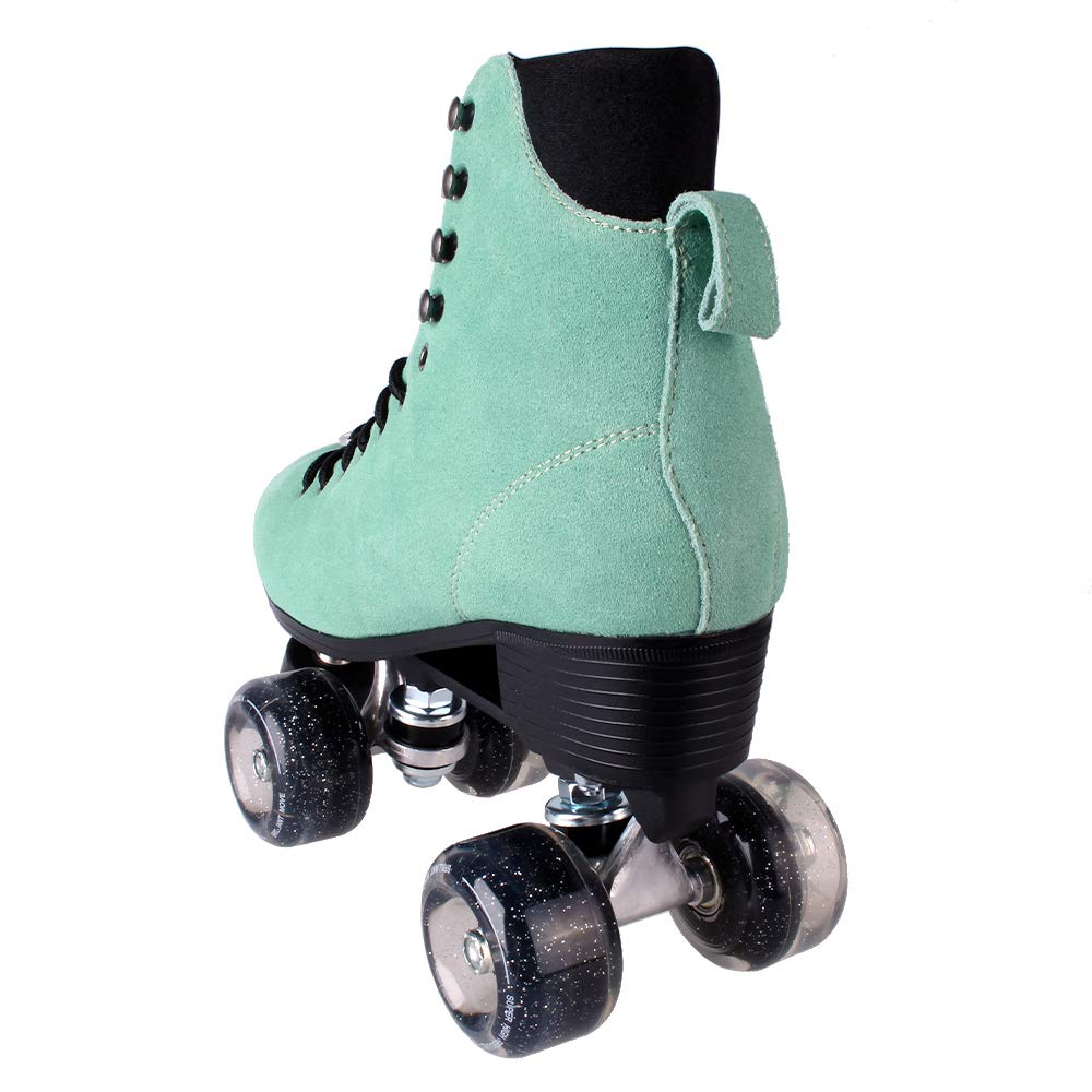 Luna Skates Quad Roller Figur Jam Dance Rollschuhe Leder Quadskates Abec9 Verstellbarer Stopper