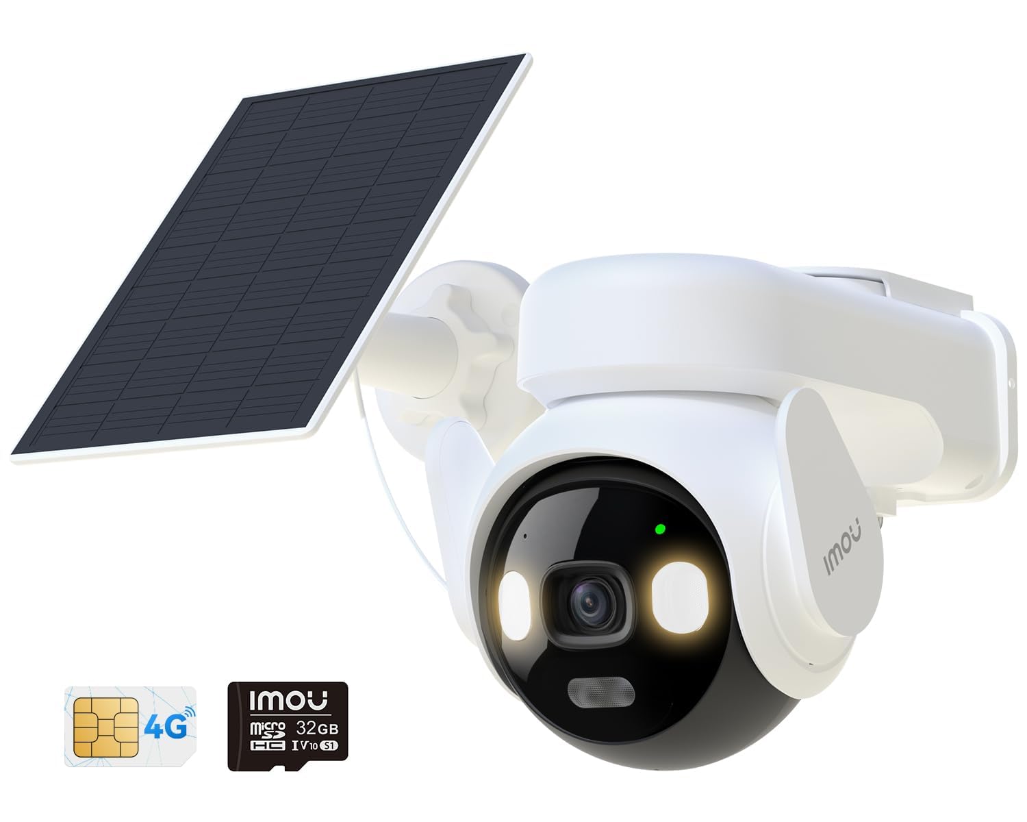 KIT 5MP 4G LTE Telecamera Esterno Senza Fili con Pannello Solare, Telecamera Solare 4G con SIM Card, AOV Registrazione 24/7, 360°, 25M Rilevamento Umano, IP66, Modalità Privata, Micro SD 32GB Incluso