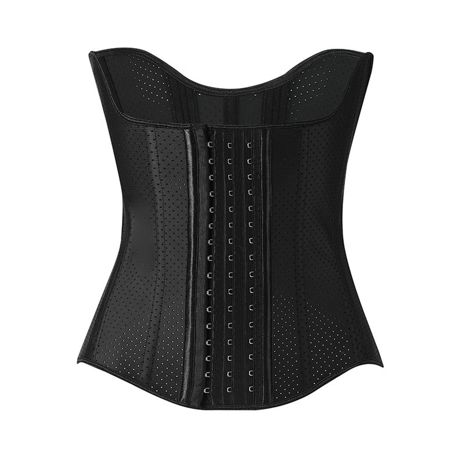 CYQDMDSM Corset Women Latex Steel Boned Waist Trainer Girdle Hourglass Shapewear Cincher Sport Control Tummy Postpartum-black-3xs