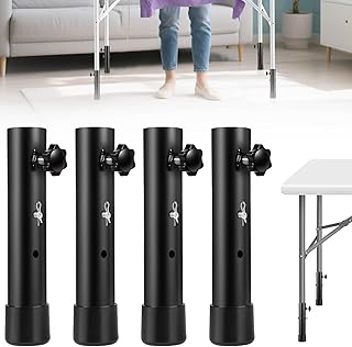 Table Leg Extender, Metal Tables Leg Extensions, Heavy Duty 4 Levels/Heights Steel Folding Tables Legs Supports, Folding Table Legs Extenders for Improving Your Back (4-Pack) (7.8 in /20cm)