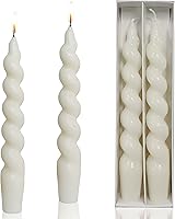 Vista 42 de Velas cónicas en espiral sin perfume, color blanco, 4 velas trenzadas de 7.5 pulgadas, hechas a mano, para cena, boda, decoración del hogar