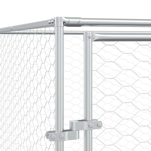 Foto 5 de 8 de vidaXL Perrera de Exterior Acero galvanizado Plateado 4x12x2 m