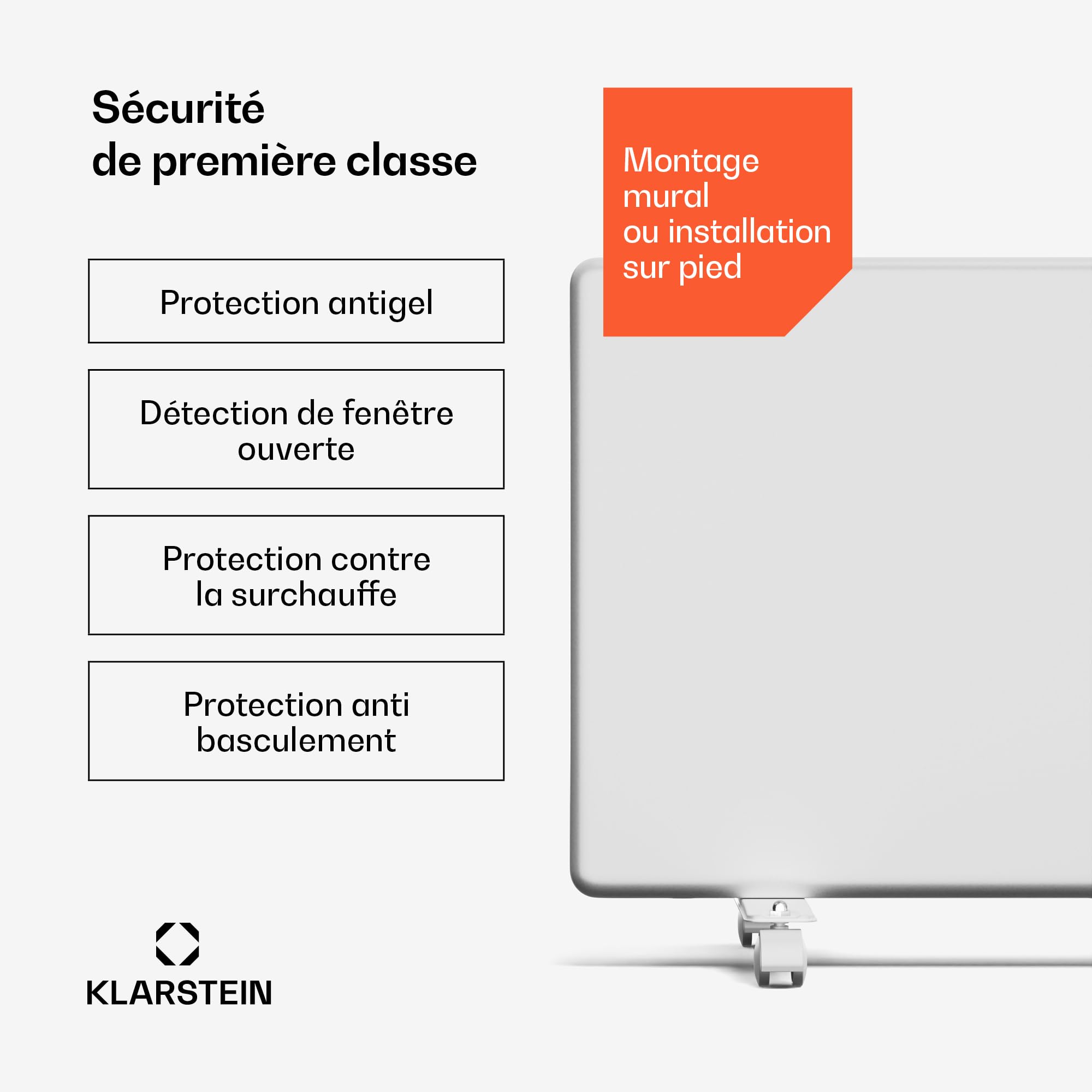 Blumfeldt ThermaTouch convecteur électrique 2000 W - thermostat électronique, minuterie 24 h, design moderne, IP24, radiateur électrique pour 20 m², radiateur mural ou sur pied, blanc