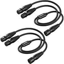 XLR Splitter Cable, XLR Y Cable 2 Female to 1 Male 1.6ft 2Packs