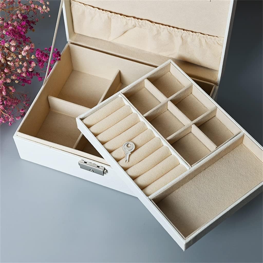 Leather Layer Jewelry Box Packaging Earrings Necklace Storage Display(D)