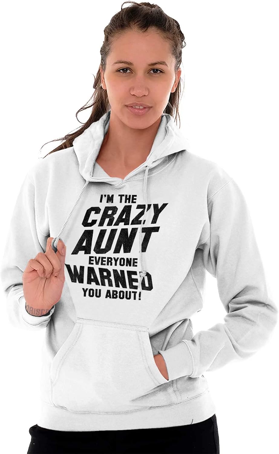 Brisco Brands Crazy Aunt Funny Fave Auntie Present Hoodie Sweatshirt Women