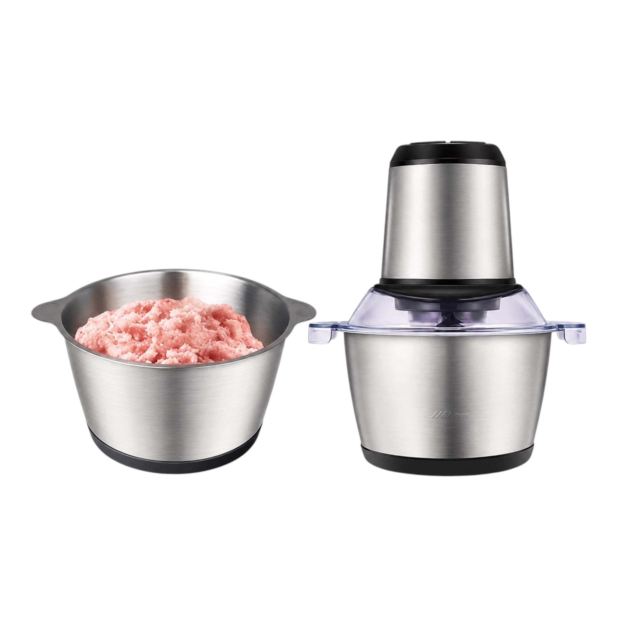 Electric Food Chopper with Stainless Steel Bowl, Clear Lid, for Meat, Vegetables and Garlic-picture-34