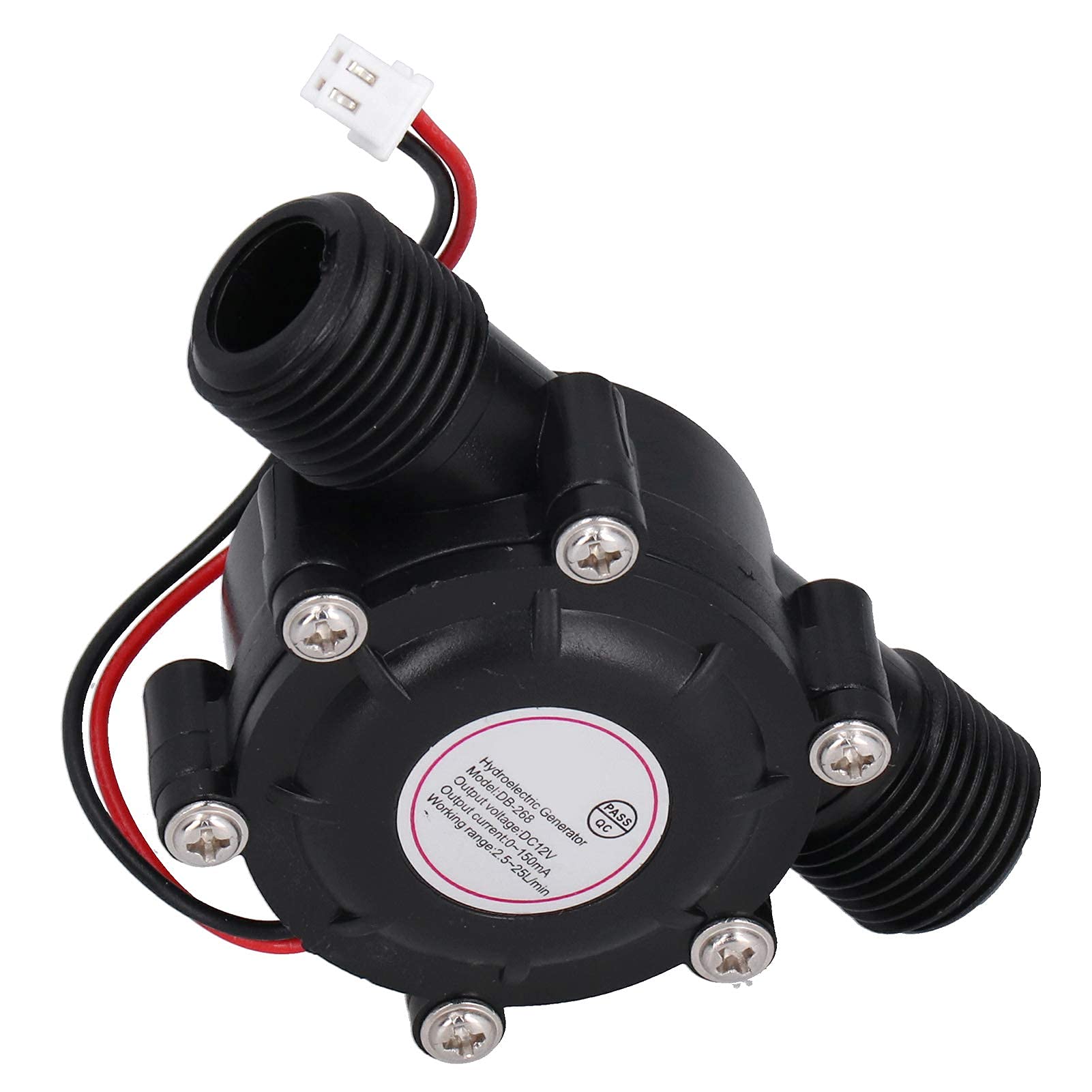Turbine Hydraulique Générateur de Turbine à Eau DB-268, DC 12V Micro-turbine hydraulique Générateur d'eauAvec Filetage Mâle G1/2in, Pour Douche Lumineuse, éCran de Douche LED