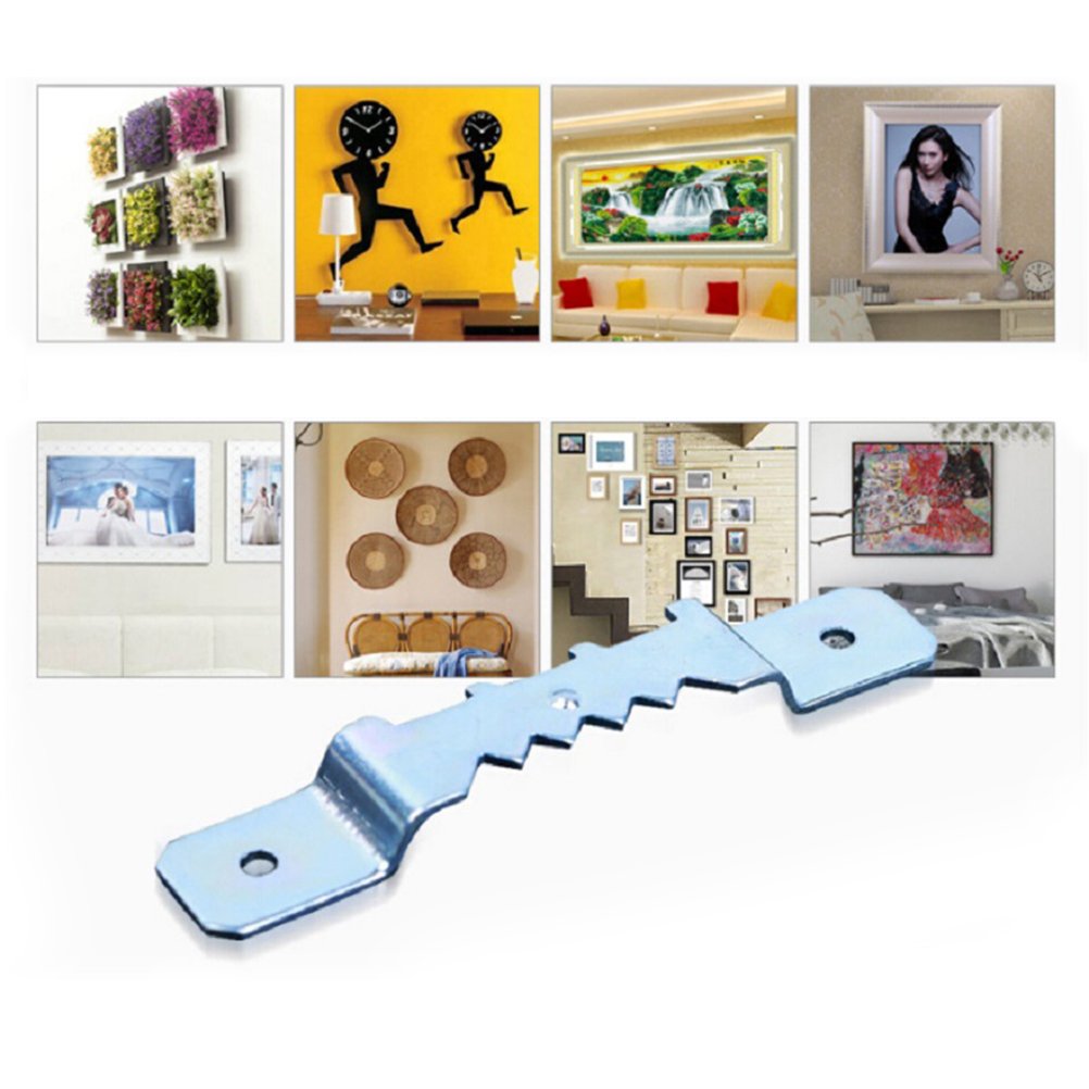 Lot De 10 Paires De Crochets Métal à Trou De Serrure - Pour Cadres, Miroirs, Tableaux - Faciles à Installer Avec Vis Incluses