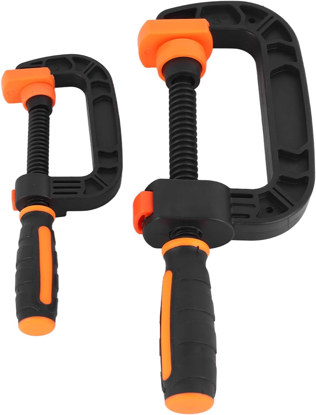 Plastic C Clamp, 2 Inch 3 Inch Rustproof C Clamp Set Ergonomic Slip Dual Color Coating for Household Clamping Projects