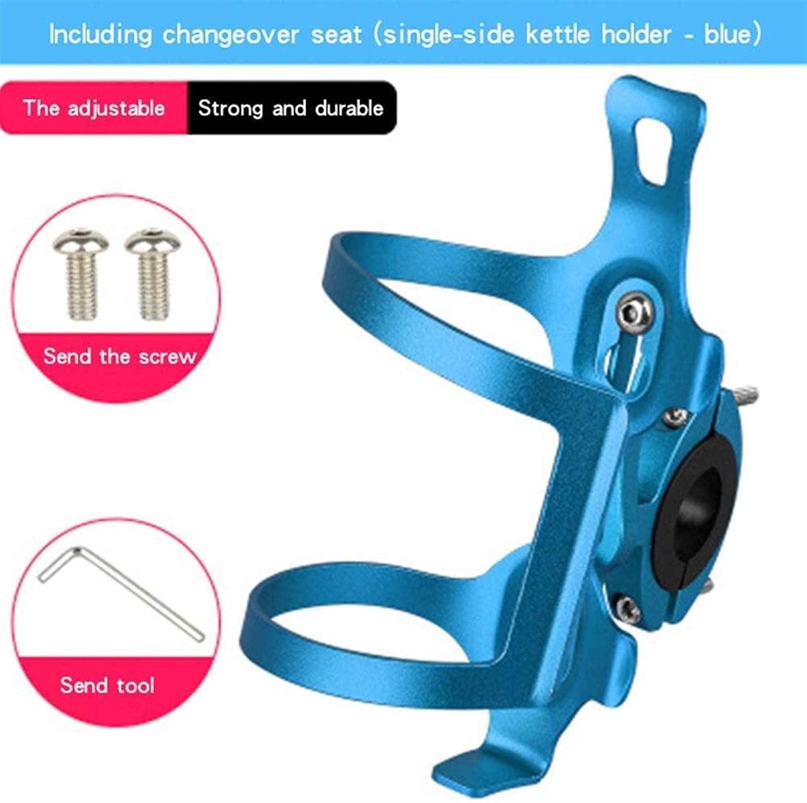 Koszyk na bidon rowerowy Koszyk na bidon ze stopu aluminium Koszyk na bidon rowerowy Jednoczęściowy uchwyt na kubek wody na rower górski (kolor: czerwony) (kolor: czarny) (niebieski)