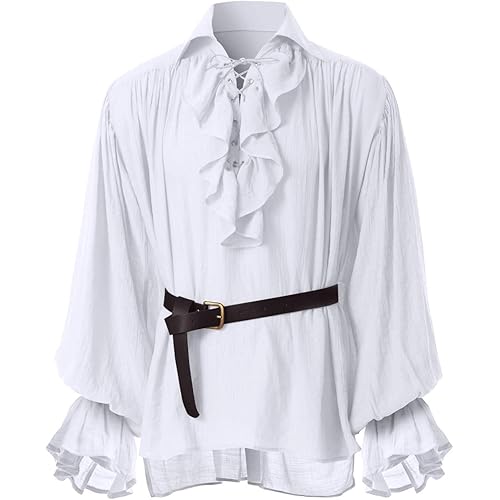 GRACEART Renaissance Men's OR Women's Pirate Shirt Medieval Costume Cotton