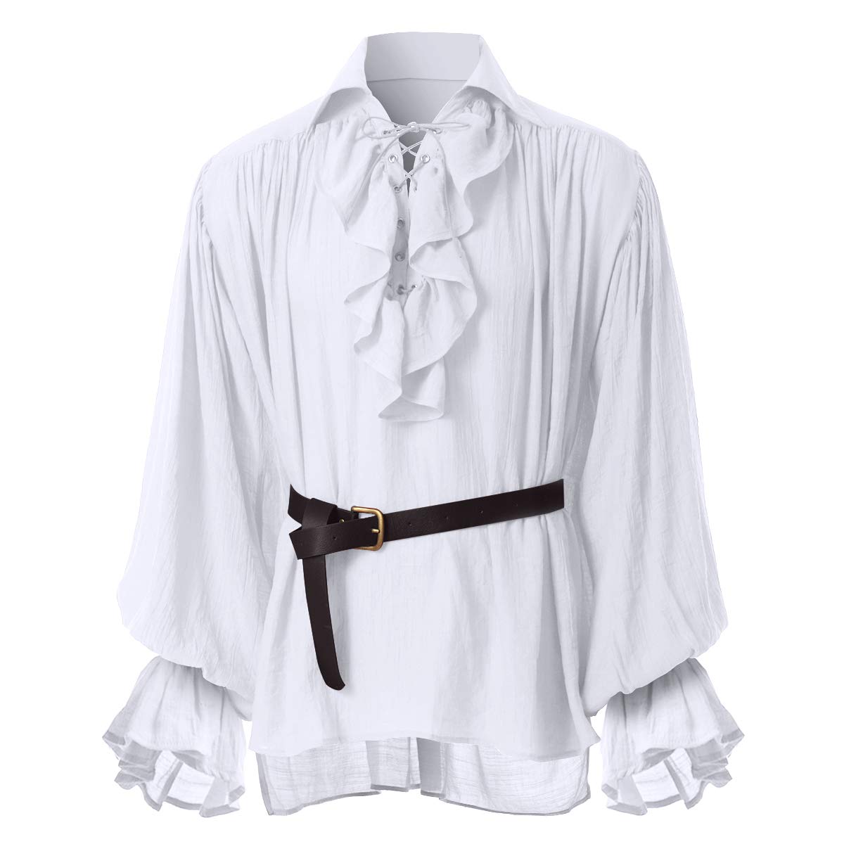 GRACEART Men Medieval Pirate Shirt Women Vampire Renaissance Shirts Nordic Captain Victorian Tops