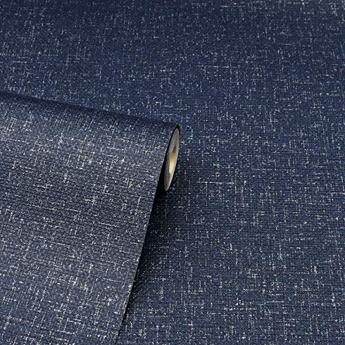 Arthouse Calico Plain Navy Vinyl Textured Wallpaper -921202 #TOP2