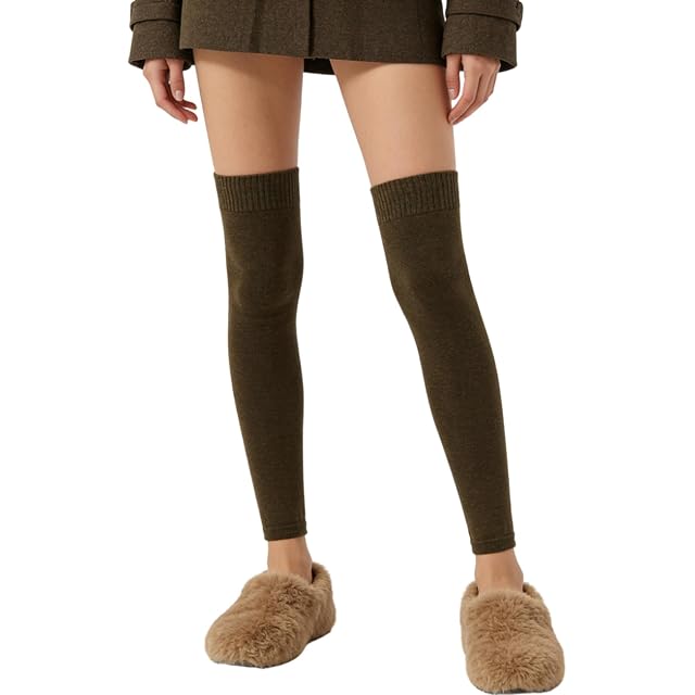 Leg Warmers for Women Knit Over Knee Footless Socks Winter Knitted Ankle Long Socks Stockings