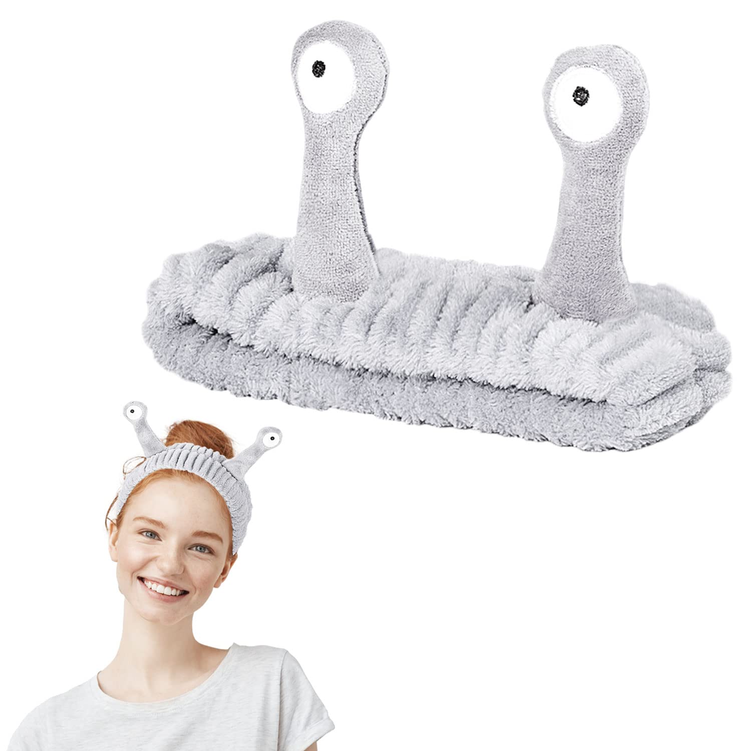 Gesichtswasch-Stirnband Mit Palme & Schnecke - Weiches Korallen-Fleece, Elastisch Für Make-up, Dusche, Sport
