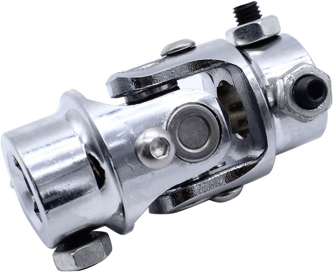 Universal Steering U Joint 3/4" DD X 3/4" DD Stainless Steel Maximum Working Angle 38 Degree Silver