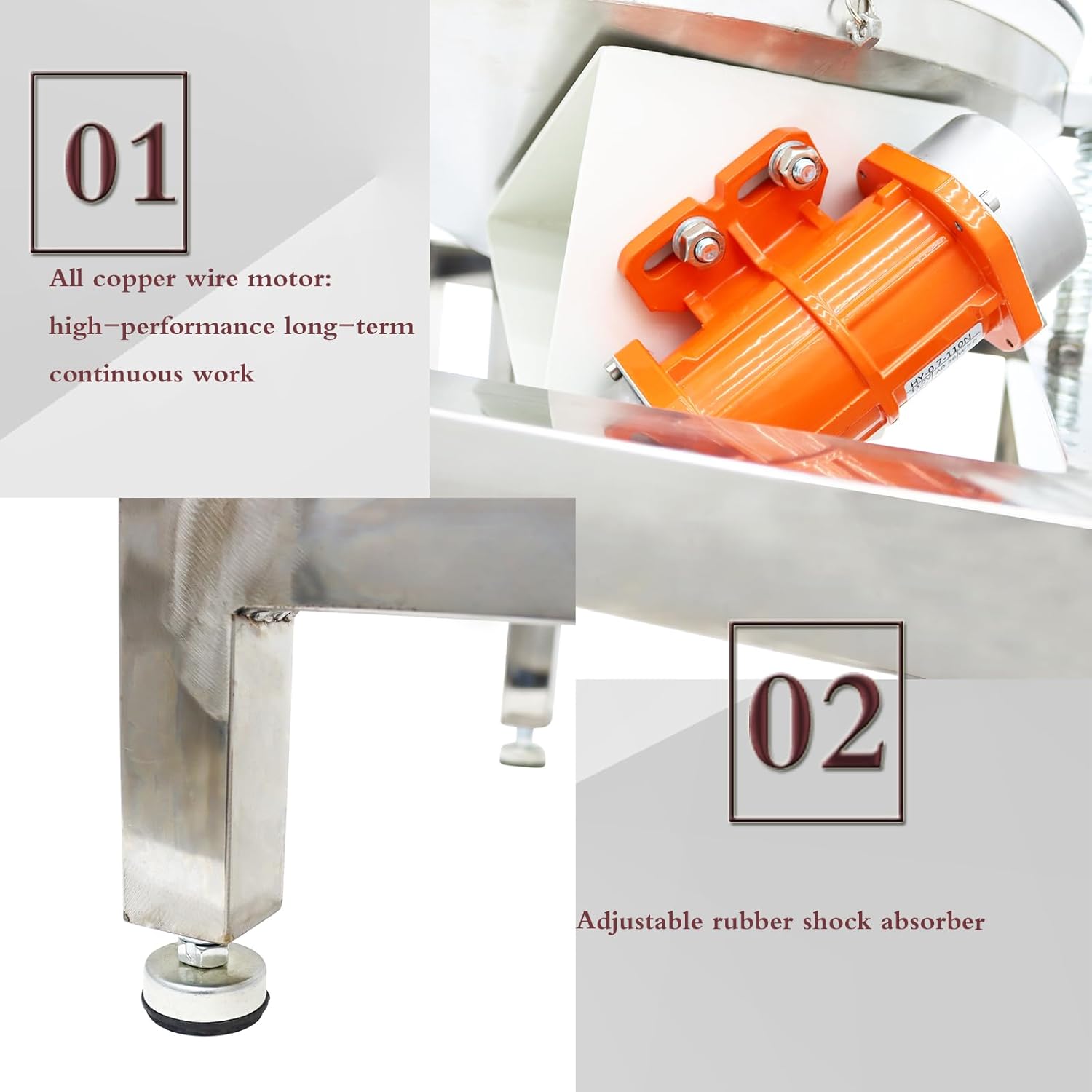 INTSUPERMAI Powder Shaker Electric Sieve Vibrating Screen with 40 and 100 Mesh Screen Stainless Steel Electric Sifter Shaker Machine 110V 19.6 inch