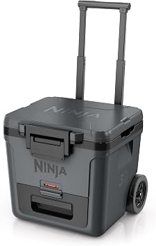 Ninja | Cooler | FrostVault 30QT Cooler with Wheels | Insulated with Temp Dry Storage Drawer | Keeps Ice Cold for Days | for the Beach, Camping, Picnics & More | Charcoal Gray | FB230CG