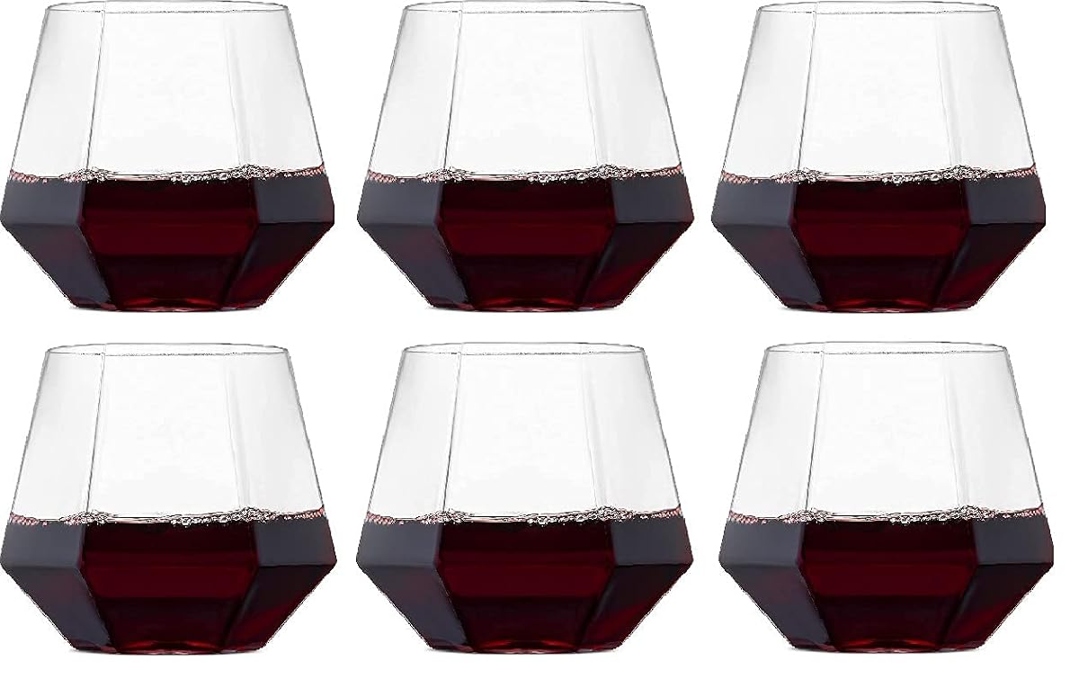 ZURATO Diamond Whisky Glasses Highball Glass Set Glassware Crystal Glass