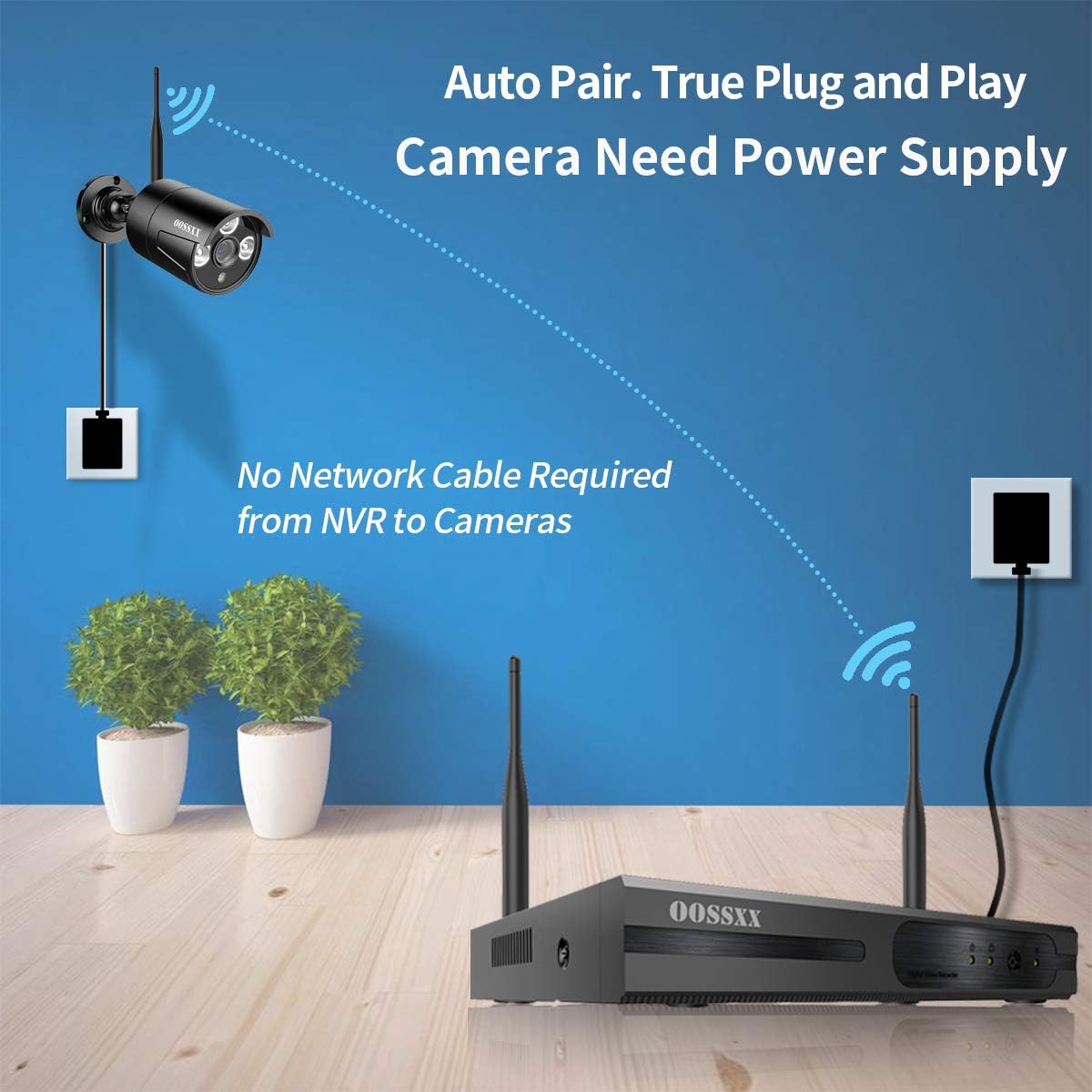 Weekly Top Sale [Expandable 8CH] 2022 Wireless NVR Security Camera System Outdoor,Wireless CCTV Video Surveillance WiFi Camera Systems with DVR,4Pcs 1080P Wireless Waterproof IP Cameras