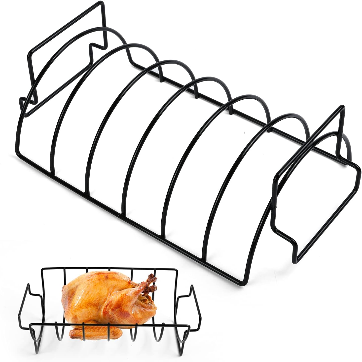 LEMESO Barbecue Rib Rack Rib Holder BBQ Grill Rib Stand NonStick Metal