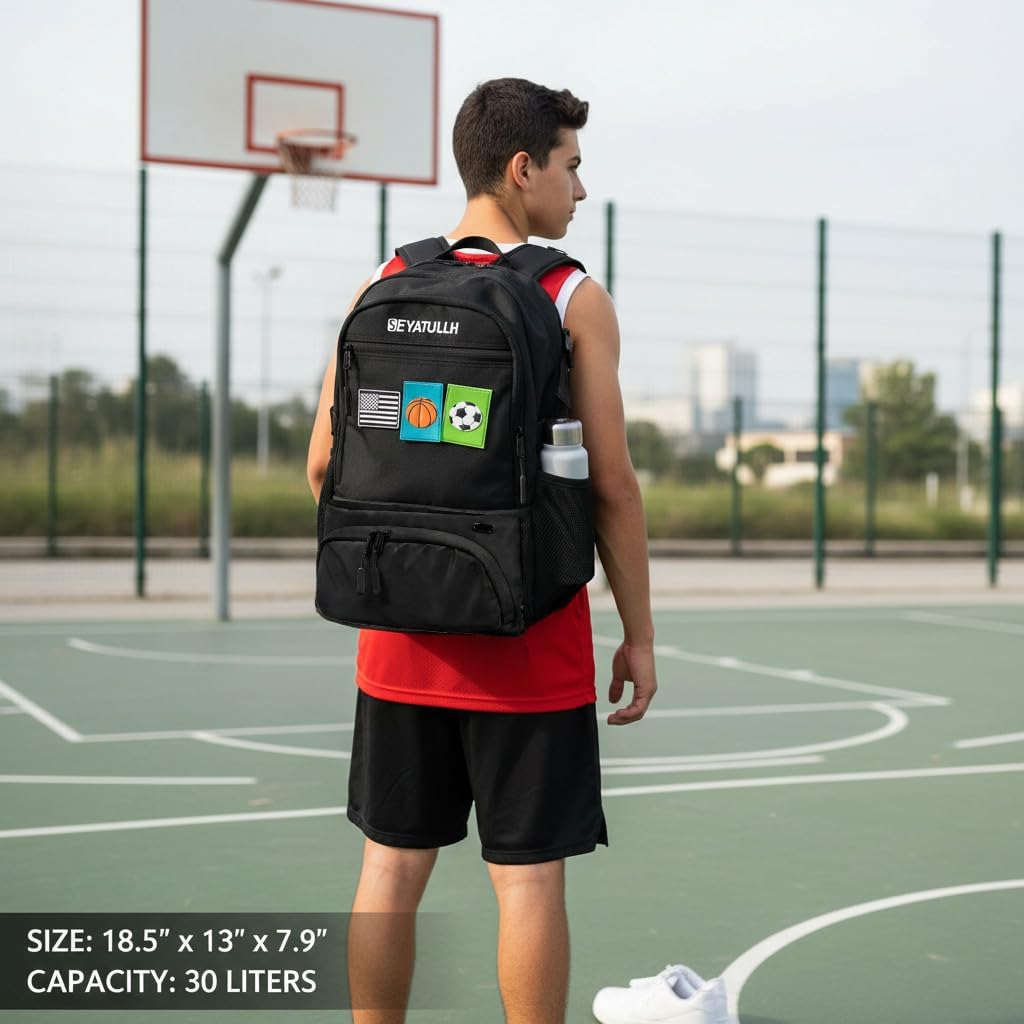 Basketball Backpack with Ball Holder - Sports Equipment Bag with Shoe Compartment - Image 4