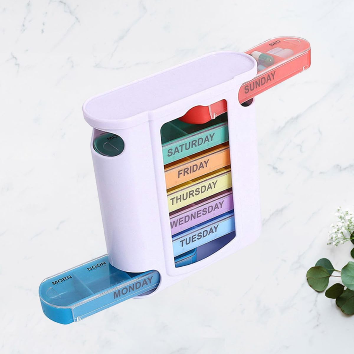 Ipetboom 28-Grid Plastic Weekly Portable Drawer Type Pill Organizer Medicine Case Container for Travel and Home Use image 4