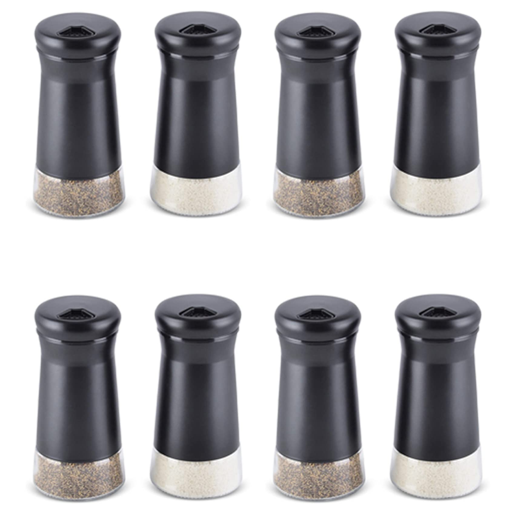Coctelera de pimienta elegante en acero inoxidable con dispensador ajustable de sal
