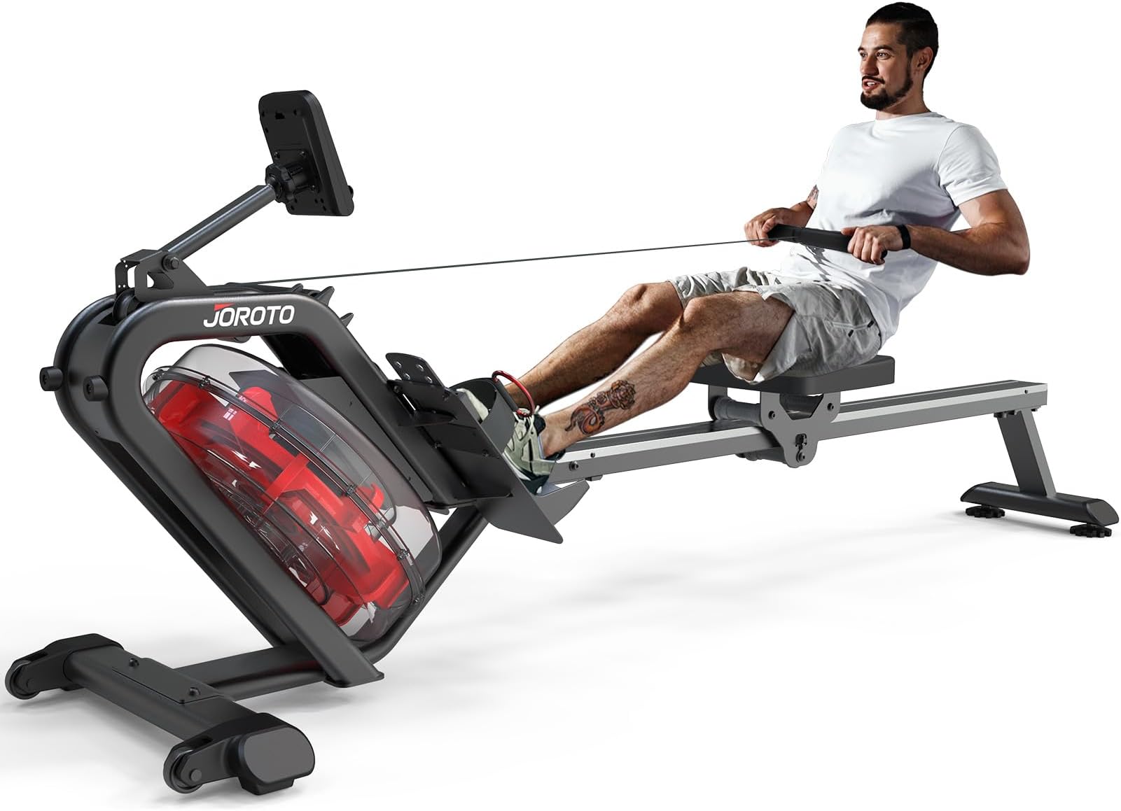 JOROTO Rowing Machines for Home Gym Foldable Rower Machine 300 LBS Weight Capacity with Bluetooth Function, Ipad Holder