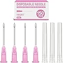 TENKAIWICK 150 Pack 18 Gauge Needles 1 inch, Sterile Disposable Injection Luer Lock Industrial Accessories Needles,Lab Accessories, Individually Wrapped