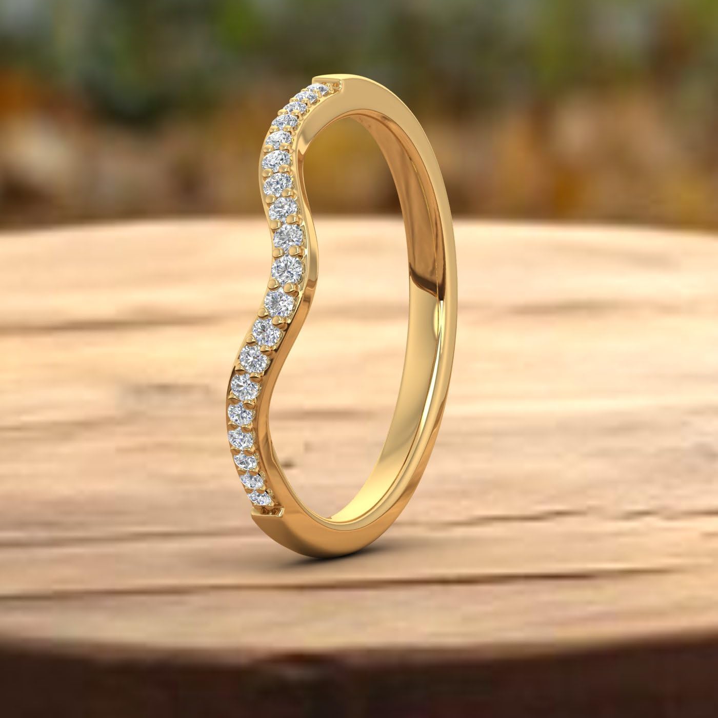 1/10 Carat (ctw) 14K Gold Ladies Diamond Wedding Stackable Band - Guard Ring (I1-I2 Clarity)