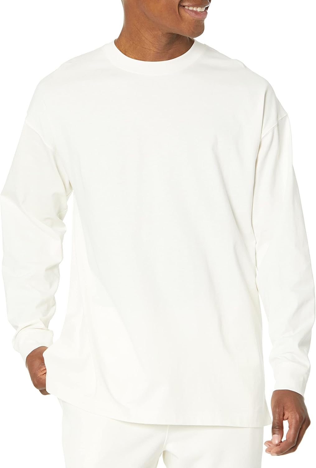 Amazon Essentials Men's Long-Sleeve T-Shirt Oversized-Fit Organic Cotton