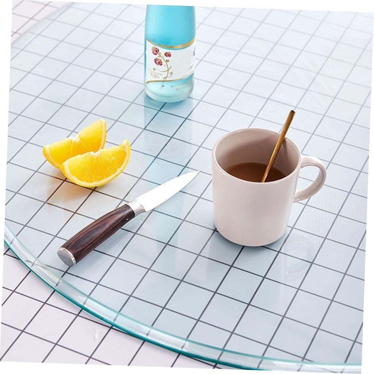 Cabilock Thickened Tempered Glass Table Shatterproof Easy Clean Suitable for Tea Table
