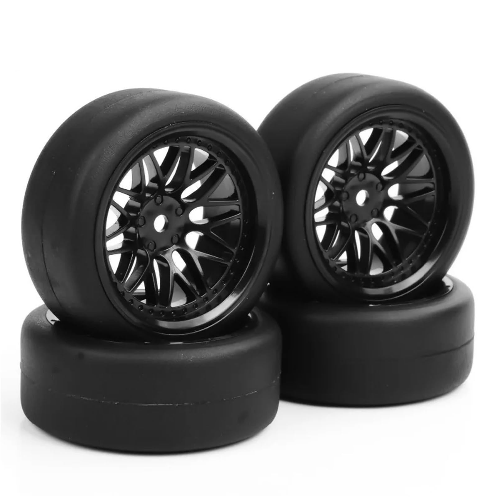 RC Goma Ruedas para HPI para HSP para Racing 1/10 Neumáticos Derrape Planos Escala Llanta Rueda con Compensación 6mm Accionamiento Hexagonal 12mm RC Accesorios Coche Carretera