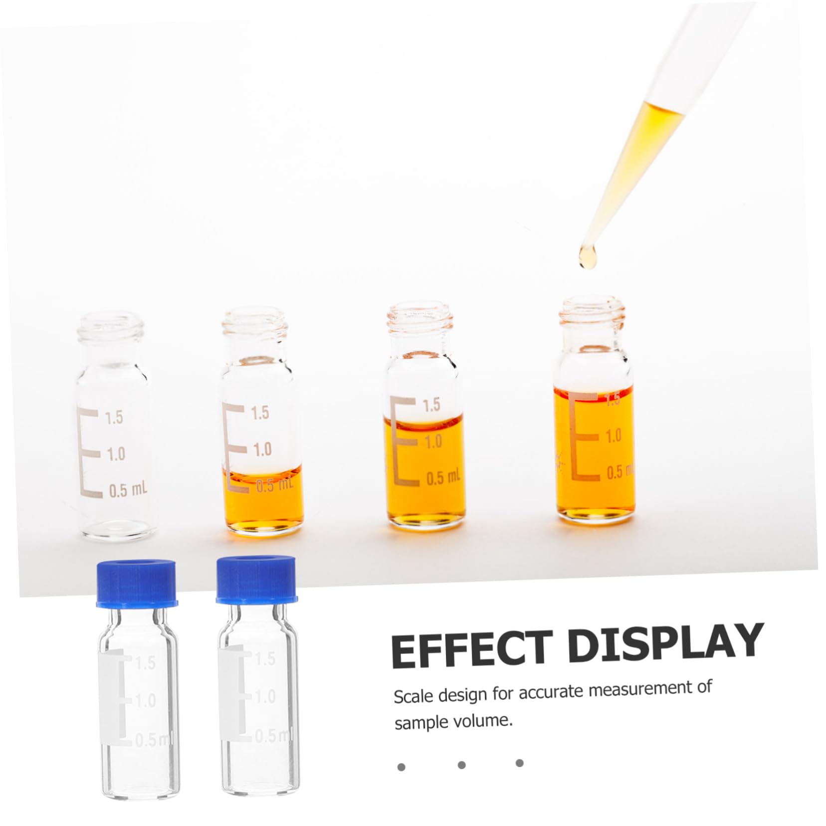 VALICLUD Pequeños Frascos de Vidrio Tapa de 2 Ml 100 Unidades Graduados Tapón de Goma Butílica y Tapa Superior para Almacenamiento de Líquidos y Muestras Laboratorio
