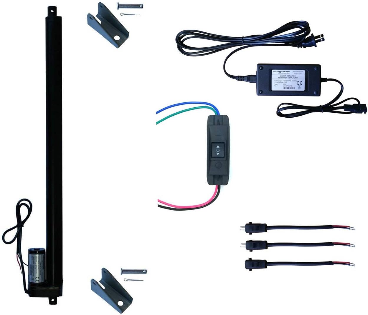 Amazon.com: WindyNation 12V Linear Actuator + Power Supply + Up Down ...