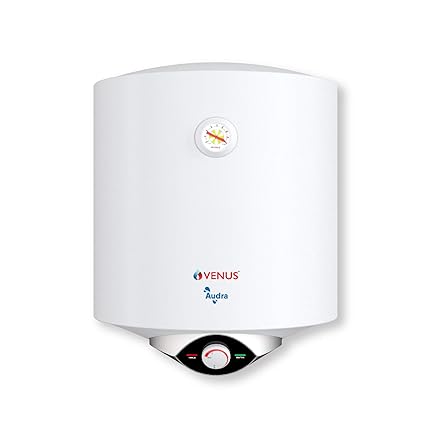 VENUS Audra 10AV 10-Litre (White) Water Heater | Porcelain Enamelled Glass Lined Tank | BEE Star Rating - 5 Stars:ISI | Free Flexible Hose | Guarantee -7 Years on Inner Tank.